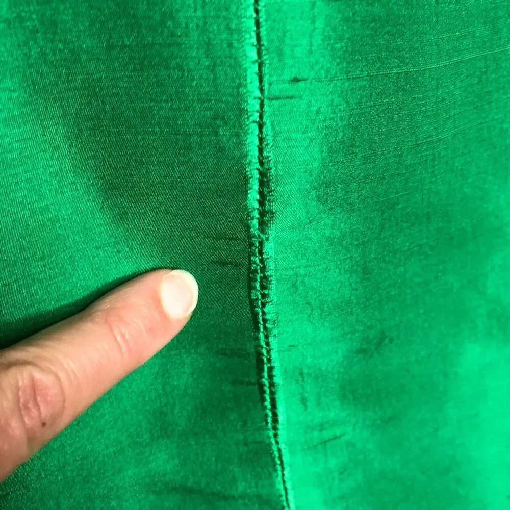 Hugo Buscati Collection green silk cap sleeve sheath dress size 4 holiday party